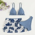 thumbnail image 4 of Girls Bathing Suits 3 Piece Swimsuit Summer Bikini Tankini Sets with Cover Up Skirt for 8-14 Years, 4 of 5