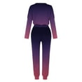 thumbnail image 5 of Women's Gradient Color Round Neck Casual Loose Long Sleeve Top And Pants Set Pant Suits for Women Dressy plus Size Formal Pants Women Petite Janitor Suit for Women Tracksuit for Women Pant Suits for, 5 of 5