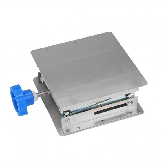 Stainless Steel Laboratory Lifting Platform Stand Scissor Rack 100*100*160mm (Blue Handle)