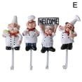 thumbnail image 1 of Cuisine Cartoon Chef Crochet Résine Adhésif Puissant Cintre Mur de Stockage Rack(C), 1 of 2