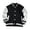 Black, variant on Boys and Girls Long Sleeve Outwear Spring and Fall Fashionable Baseball Jacket Casual Lightweight Plain Cardigan Button School Coat(Black,6-7 Years)
