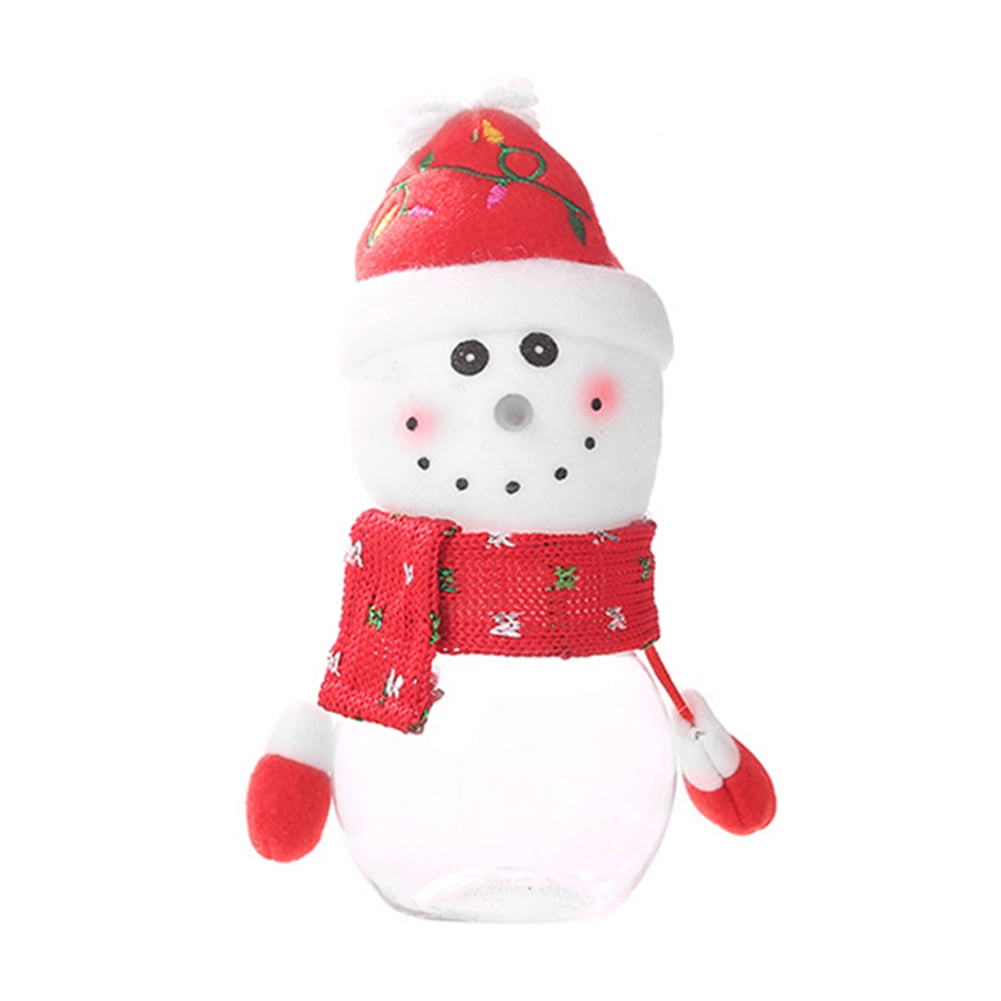 4 X Christmas Candy Jar Storage Santa Snowman Doll Bag Sweet Gift Bottle 