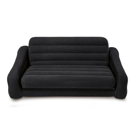 Intex Inflatable Queen Size Pull Out Sofa Couch Bed Dark Gray 68566ep