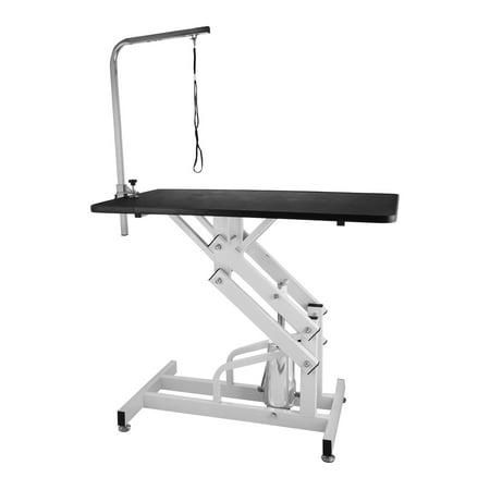 - BestEquip Hydraulic Grooming Table Heavy Duty 42.5x23.6Inch Z-Lift Pet Grooming Table Pattern Rubber Surface Grooming Table with Arm