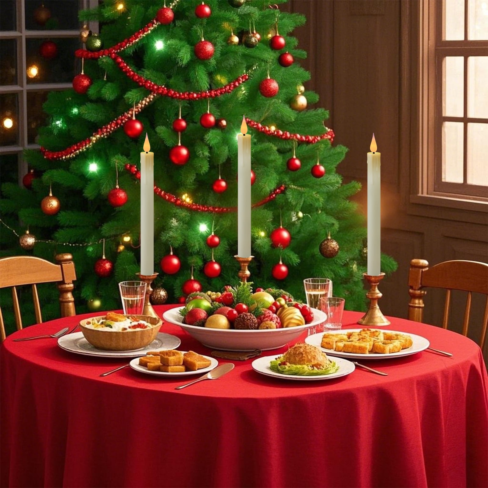 Rechargeable Candles Taper Lights with Remote Timer, LED Tea Lights Candles Battery Operated, Rechargeable Flameless Candles for Home Decor Seasonal Decor, Dia 0.8"X H 9.6'', 6-Pack