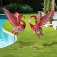 thumbnail image 4 of Metal Flamingo Yard Decorations, Flamingo Decor Outdoor Statues, Standing Bird Statues for Lawn, Backyard, Pond, Patio, Garden Sculptures & Statues, 23-24 Inch, 4 of 6