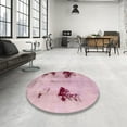 thumbnail image 4 of Ahgly Company Machine Washable Indoor Rectangle Abstract Donut Pink Area Rugs, 7' x 10', 4 of 7