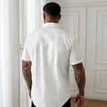 thumbnail image 5 of Men's Quick Dry Short Sleeve Shirt, Casual Henley Button Down, Solid Color, Breathable & Stretch Nylon Spandex, for Beach, Vacation, Hiking, Daily Wear, Summer Beach | Zenithor,White L, 5 of 7