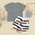 thumbnail image 3 of Bagilaanoe 2pcs Toddler Baby Boy Shorts Set Short Sleeve T Shirt Tops + Striped Shorts 6M 12M 18M 24M 3T 4T Kids Casual Summer Clothes, 3 of 8