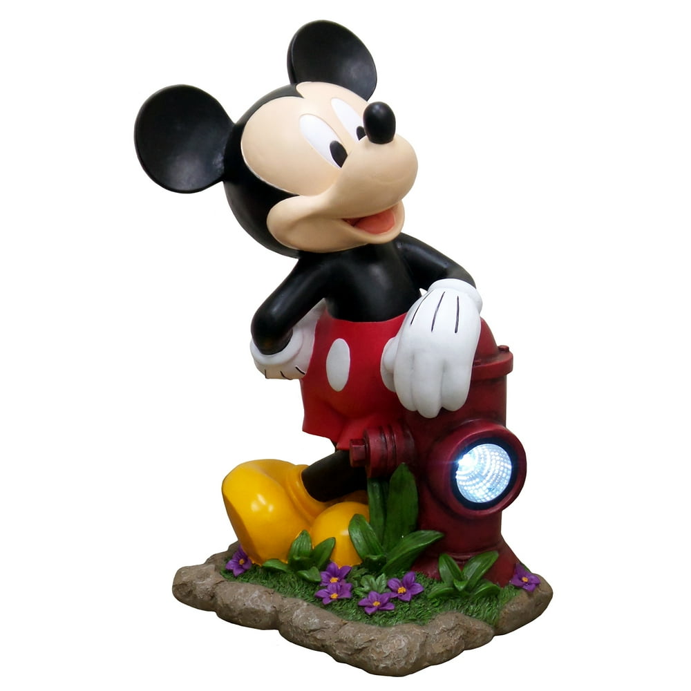 mickey solar garden statue