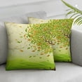 thumbnail image 3 of nygtbtfer Decorative Square Throw Pillow Cover Cushion Case Green Early Lawn Material Tree Summer Natural Sky Scenery Nature Grass Cloud Leaf Textures Spring Vintage Farmhouse Pillowcase 24x24in, 3 of 7