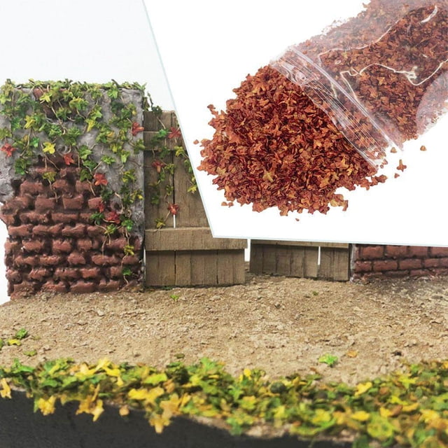 33ml Miniature Feuille Statique Chemin de Fer Sable Table Diorama Paysage Feuilles pour Ornements Érable Rouge