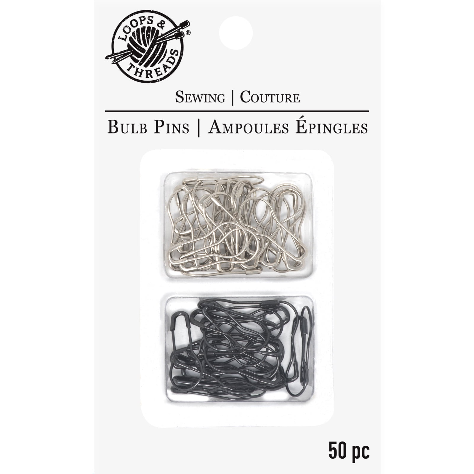 Loops & Threads Bulb Pins, 12 Packs: 50 ct. (600 total)
