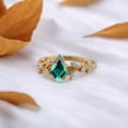 thumbnail image 3 of DBESTSTUDIOS 7X5 MM / 1.5 CT Kite Cut Emerald Wedding Ring Bridal Promise Gift Ring Cubic Zirconia Twig Stacking Ring, 3 of 7
