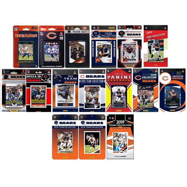 C&I Collectables BEARS1619TS NFL Chicago Bears 16 Different Licensed Trading Card Team Set