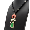 thumbnail image 5 of iJewelry2 Gold Tone Ancient Egyptian Afro-Flag Colored ANKH Cross with Eye of RA Motif Wooden Black Beads Necklace 30'', 5 of 5