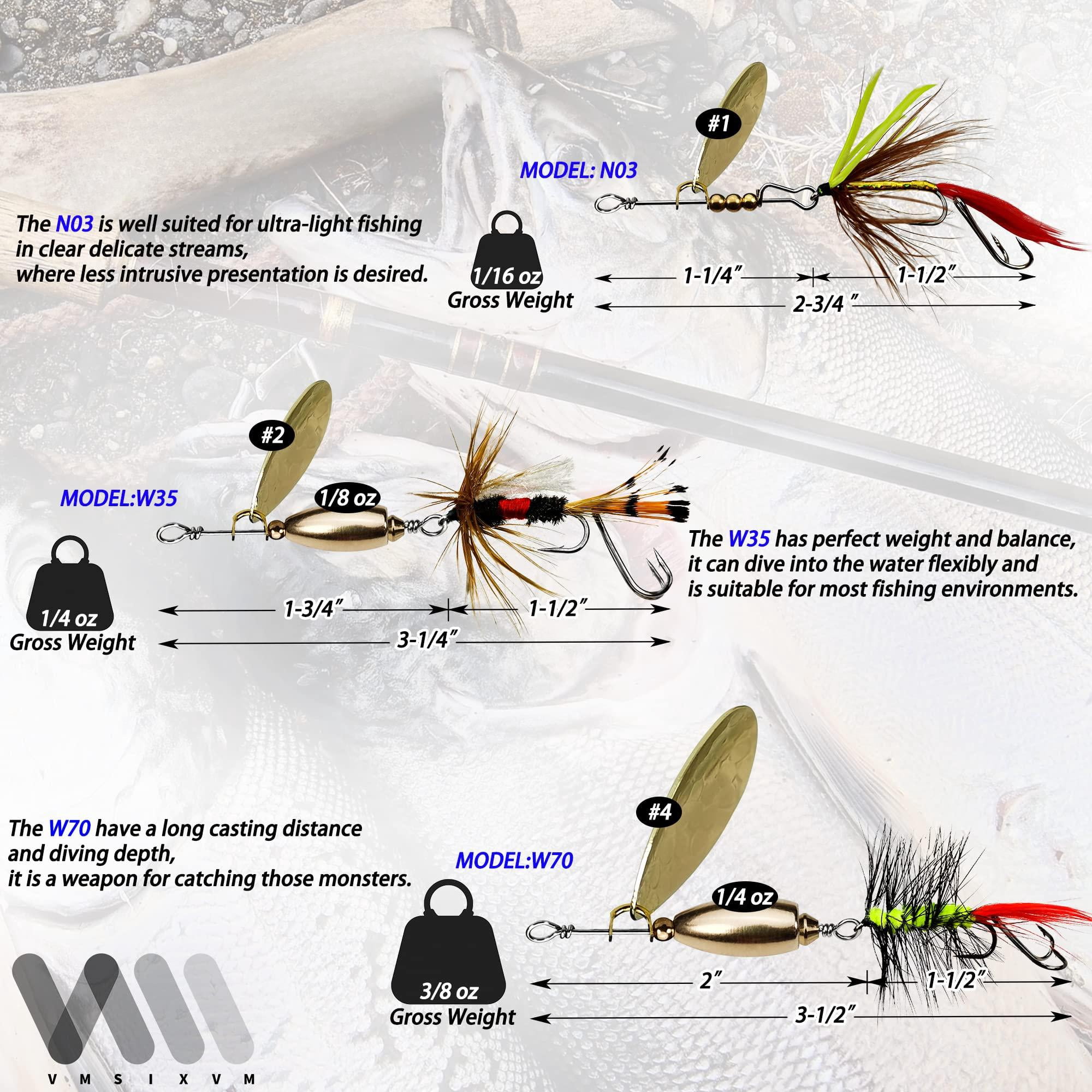 Trout Lures Fishing Spinnerbaits  Rooster Bait Tail Hard Metal Brass Spinner Baits For Bass Salmon Pike Freshwater Saltwater