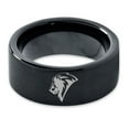 thumbnail image 2 of Tungsten Pride King Leo Lion Band Ring 9mm Men Women Comfort Fit Black Flat Cut Brushed Polished, 2 of 4