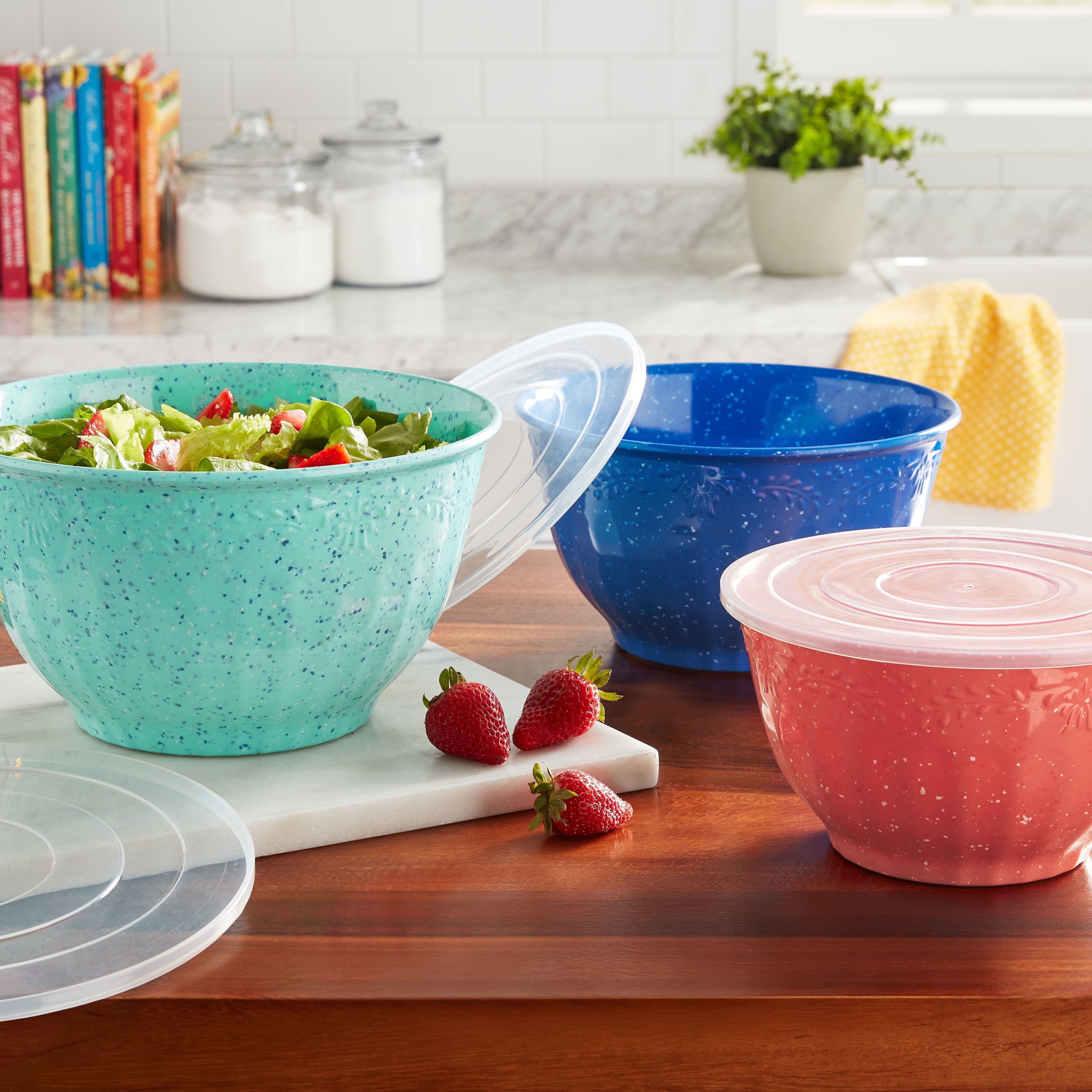 LEXI HOME 6-Piece Melamine Plastic Bright Multicolored Mixing Bowls Set  MW1416 - The Home Depot