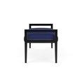 thumbnail image 3 of Pemberly Row Waiting Reception 2 Seat Bench Wood Frame in Blue, 3 of 5
