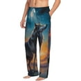 thumbnail image 6 of Salouo Moonlit Night Sky Wolf Print Pajama Pants for Men, Lounge Pants Elastic Waistband Casual Men's sleepwear Loungewear Sleep Pajama Pant -Small, 6 of 7