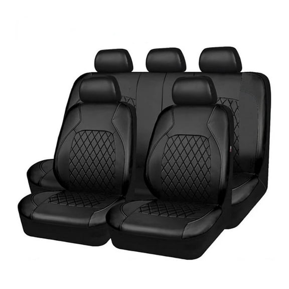 Interior 9 Pieces Car Seat Cover PU Leather Universal Seat Protector Full Set Automobile Interior Accessories For Car SUV Vehicle