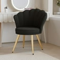 thumbnail image 6 of Hawsaiy Modern Velvet Accent Chair Set of 2 with Gold Metal Legs,Upholstered Vanity Chair for Bedroom, Makeup Room, or Living Room, Black, 6 of 10