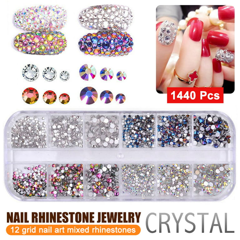 1440pcs Clear Glitter Nail Art Rhinestones Flatback Crystal Gem Nails  Decoration - International Society of Hypertension
