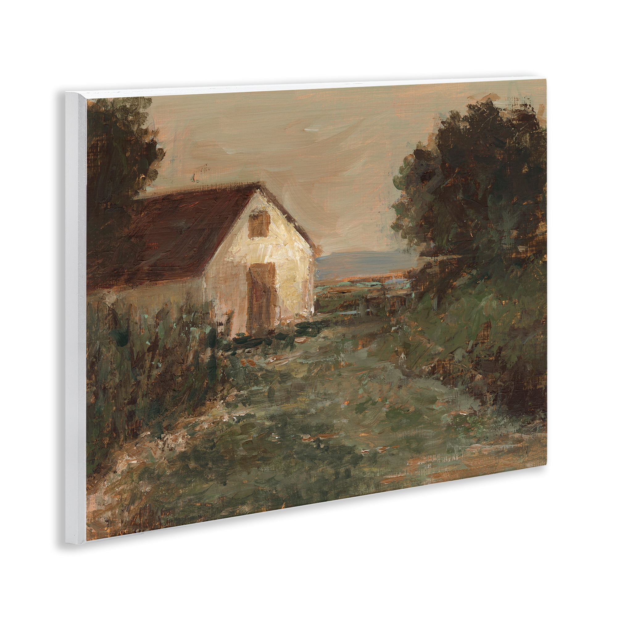 Stupell Industries Traditional Cottage by Sea Landscape & Nature Painting Unframed Art Print Wall Art, 14 x 11