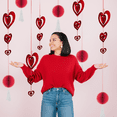 thumbnail image 1 of ADORNO DE PAPEL PICADO CORAZONES COLGANTES COLOR ROJO. 5 TIRAS, 1 of 5