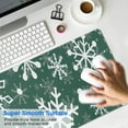 thumbnail image 4 of Long Mouse Pads for Desk,Green Christmas Snowflake Pattern Desk Mats on Top Of Desks, Desk Mouse Pad Extra Large with 3mm Non-Slip Base and Stitched Edge for Gaming,Office,Work,Home 31.5x15.7in, 4 of 5