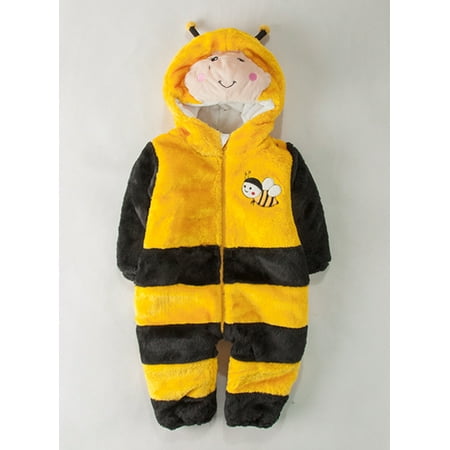stylesilove Bumble Bee Unisex Baby Fleece Romper Costume Themed Party Cosplay Event Outfit (90/2-3