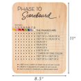 thumbnail image 4 of Phase 10 Score Board Wooden Round Tracker with 8 Colored Pegs for Family Card Game Night, 4 of 7