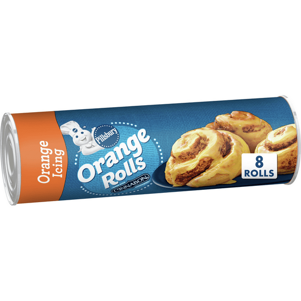 Pillsbury Orange Rolls, Cinnabon Cinnamon, Orange Icing, 8 ct, 13.9 oz
