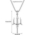 thumbnail image 5 of Metal Necklace Hip Hop Trident Pendant Necklace Chain Length 55cm Sweater Chain, 5 of 13