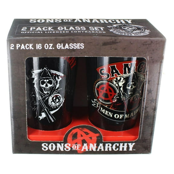 Sons of Anarchy Mayhem 16oz Pint Glasses, Set of 2