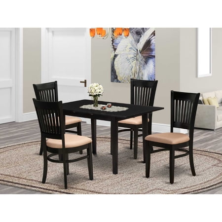 East West Furniture NOVA5-BLK-C 5 Piece Norfolk Kitchen Furniture Set – Black