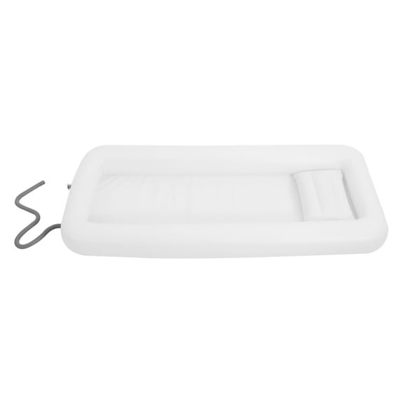ToppiJoy Bedside Shower Bathtub Kit, Inflatable Bathtub for Adults, PVC Shower Bathtub with Electric Air Pump Single Layer (White)