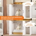 thumbnail image 3 of 55" Cat Litter Box Enclosure, Hidden Wooden Cat House with 2 Storage Shelves for Living Room Entryway, 3 of 7