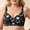Black, variant on Women Wirefree Full Coverage Bra Plus Size Floral Print Gray Comfortable Everyday Adjustable Straps,Size 105