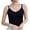 Black, variant on Qiopertar Women's Seamless V-Neck Camisole with Adjustable Straps and Chest Cushion Gathered Back Casual Comfy Basic Tank Top, Khaki L