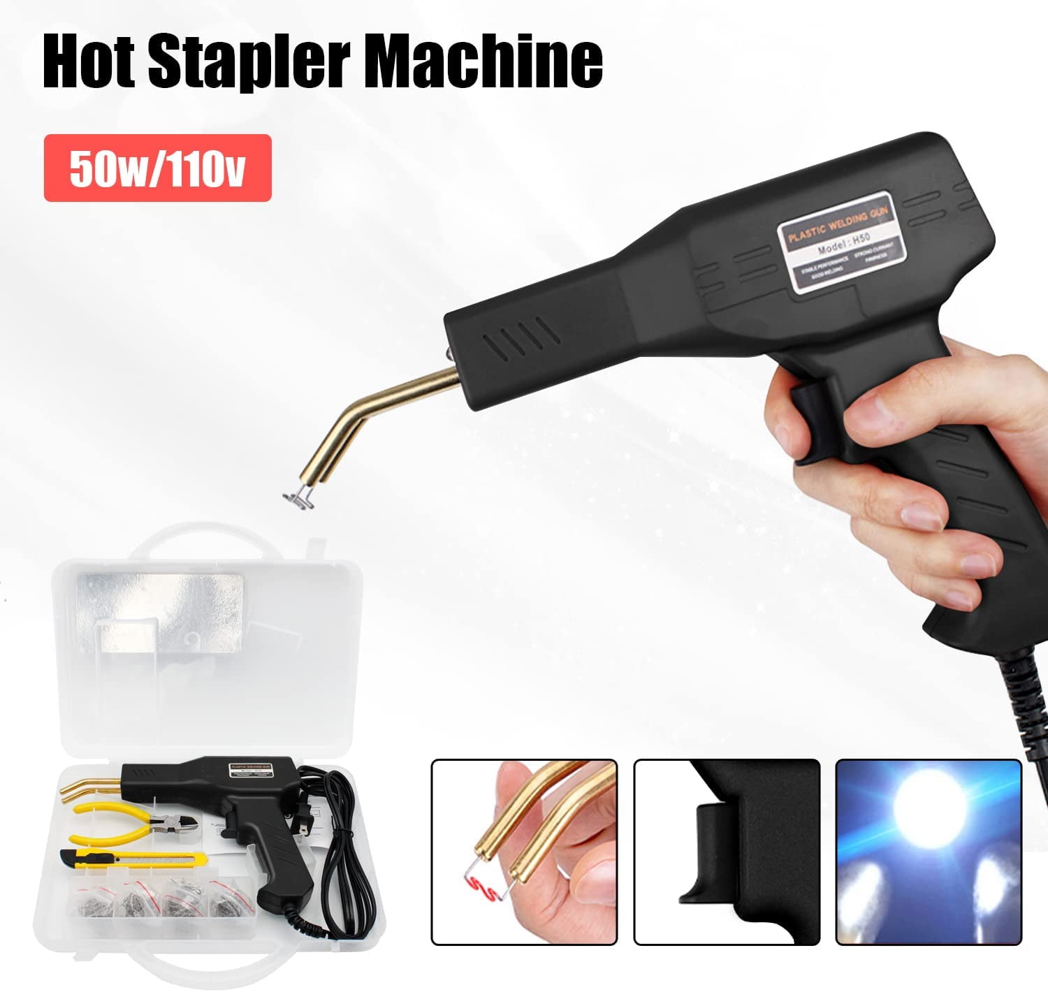 50W Plastic Welding Garage Tools, Plastic Stapler Welder, 600PCS Hot