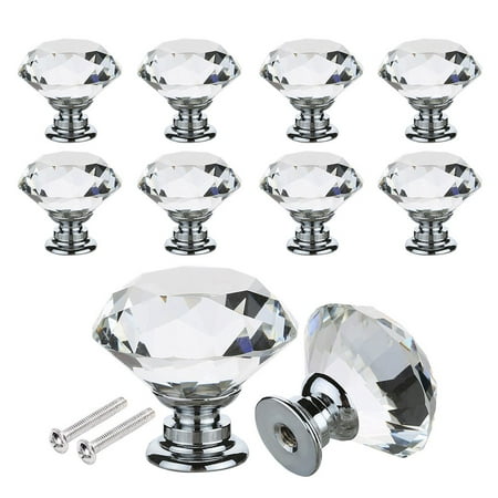 Lv Life 10pcs Crystal Glass Cabinet Knobs Drawer Dresser Knobs
