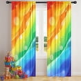 thumbnail image 5 of Blackout Kids Curtains,Rainbow Tie Dye Wave Pattern Childrens Insulated Curtains Set Of 2,Bedroom Essentials,Toddler Room Decor 42"x84", 5 of 5