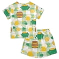 thumbnail image 2 of Clover and Beer Pattern Summer Pajama Set Soft Cotton Short Sleeve Sleepwear 2PCS Pajama Sets Breathable Lounge Set Size 5Y, 2 of 7