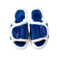 thumbnail image 5 of uublik Comfy Fuzzy Slippers for Women Open Toe Memory Foam House Shoes Indoor Outdoor Non Slip House Slides, Blue, 5 of 7