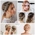 thumbnail image 4 of Diadema de novia de cristal, diadema de boda plateada para novias, accesorios para el cabello con diamantes de imitación de vid para el pelo de perlas para mujer, diadema plateada Adepaton CZMR-XM49-2, 4 of 6