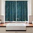 thumbnail image 2 of Ambesonne Leaves Kitchen Curtains, Little Buds on Branches, 55"x39", Dark Blue Green Yellow, 2 of 3