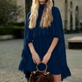 thumbnail image 2 of CIENVNSTG Wedding Guest Dresses For Women Turtleneck Camisole 2 Piece Chiffon Ruffle Mini Dress Set Flowy Layered Outfit Elegant Suit Blue XL, 2 of 5