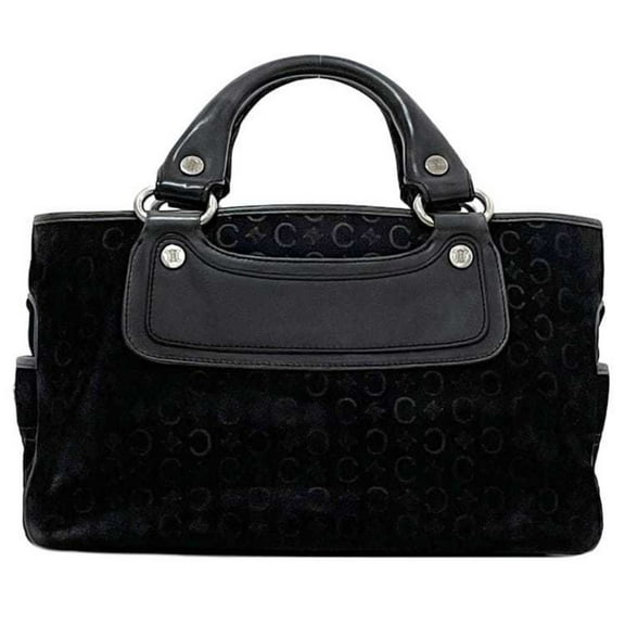 Pre-Owned Celine Handbag Boogie Bag ec-23387 Black C Macadam Suede Leather CE00/23... (Good)